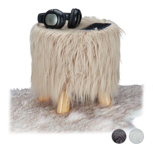 Faux Fur Footstool