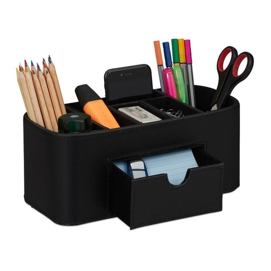 Faux Leather Desk Organiser