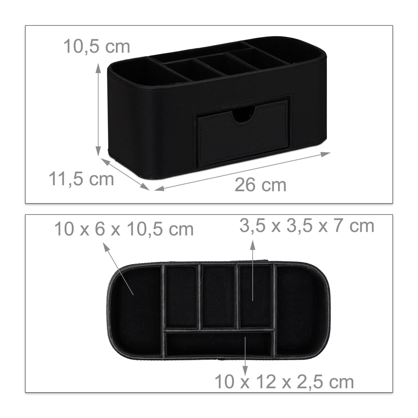 Faux Leather Desk Organiser