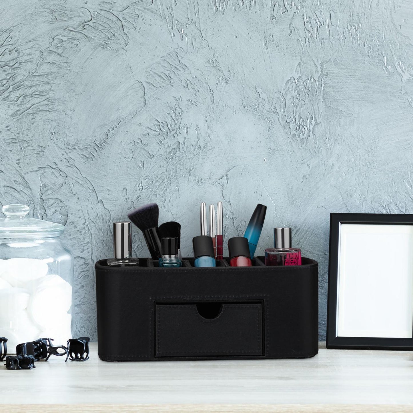 Faux Leather Desk Organiser