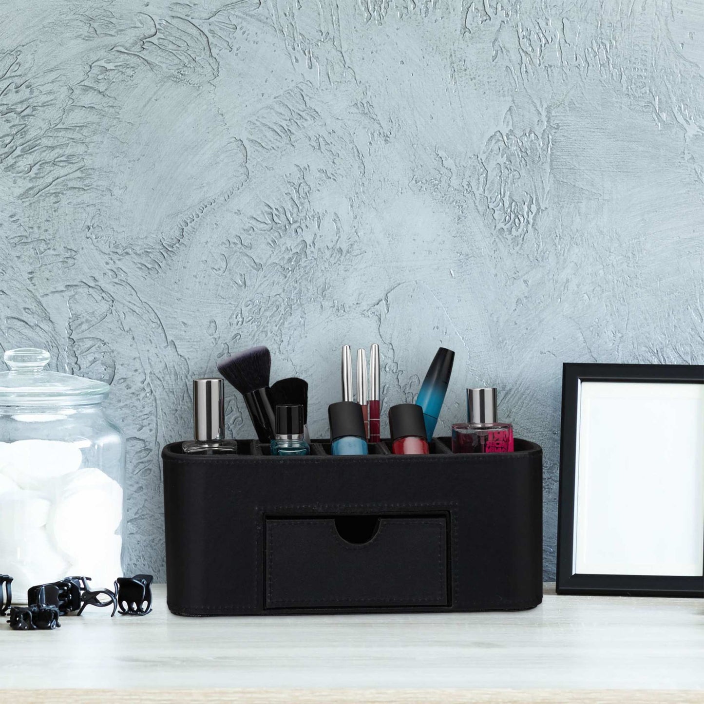 Faux Leather Desk Organiser