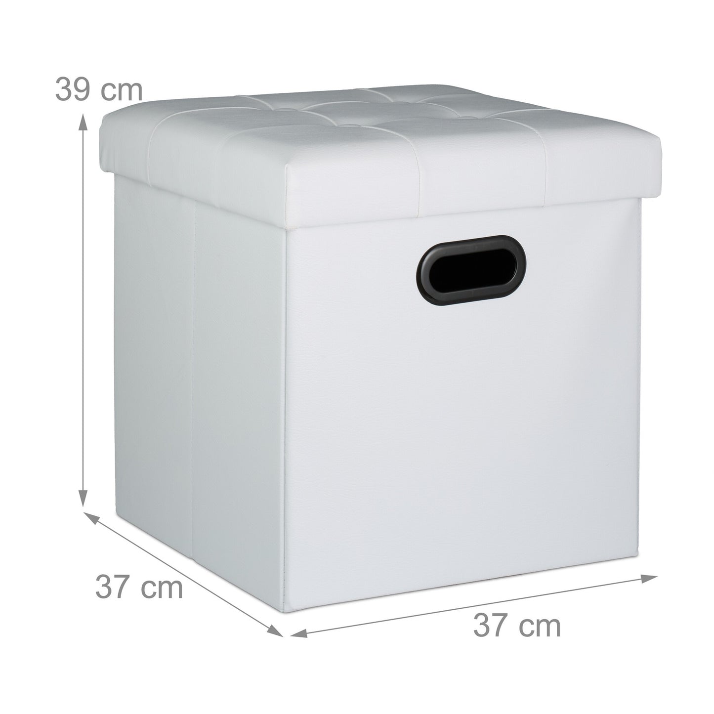 Faux Leather Storage Ottoman, Foldable Seat