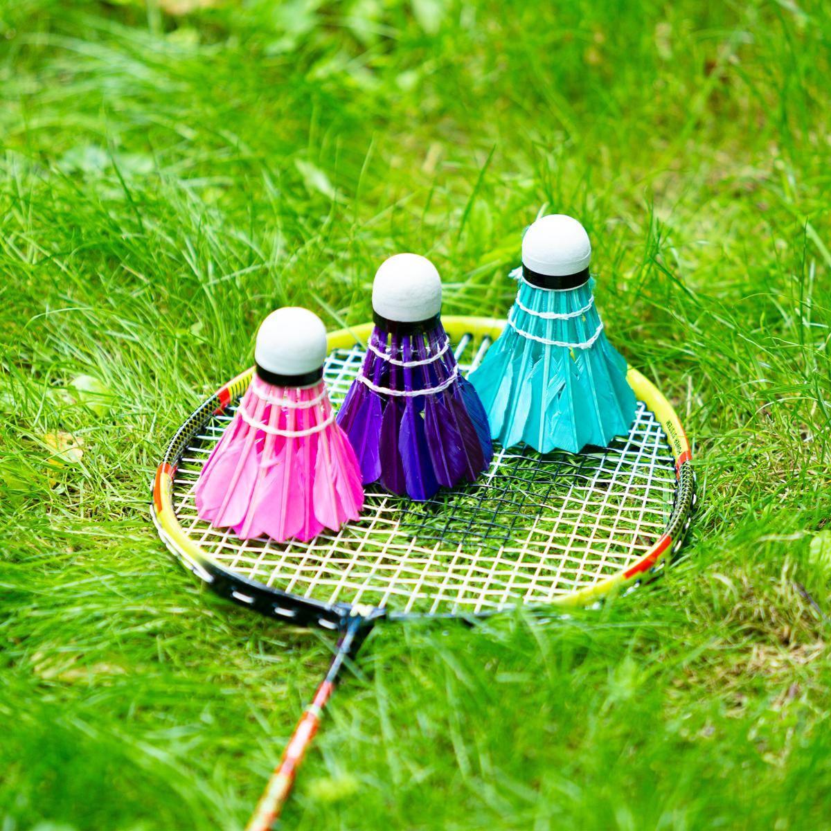 Feather Shuttlecocks, Multicolor, 3 Pack