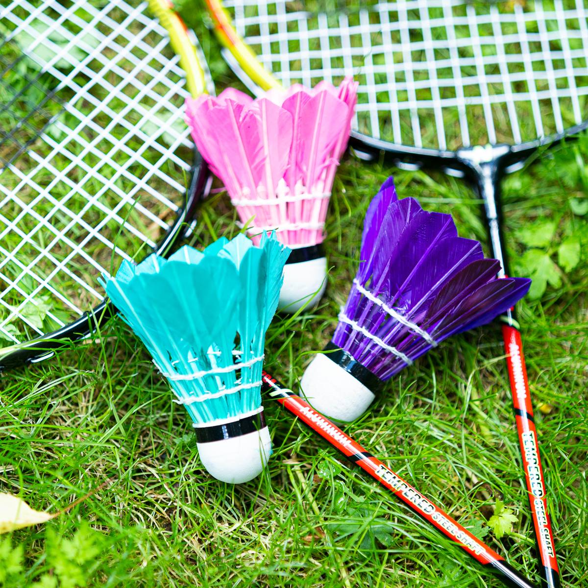 Feather Shuttlecocks, Multicolor, 3 Pack