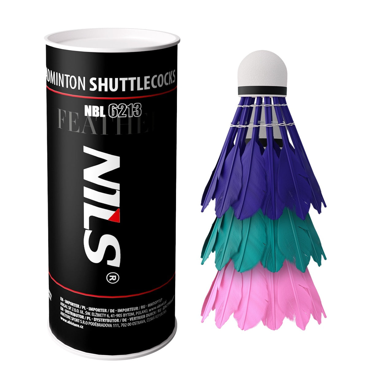 Feather Shuttlecocks, Multicolor, 3 Pack