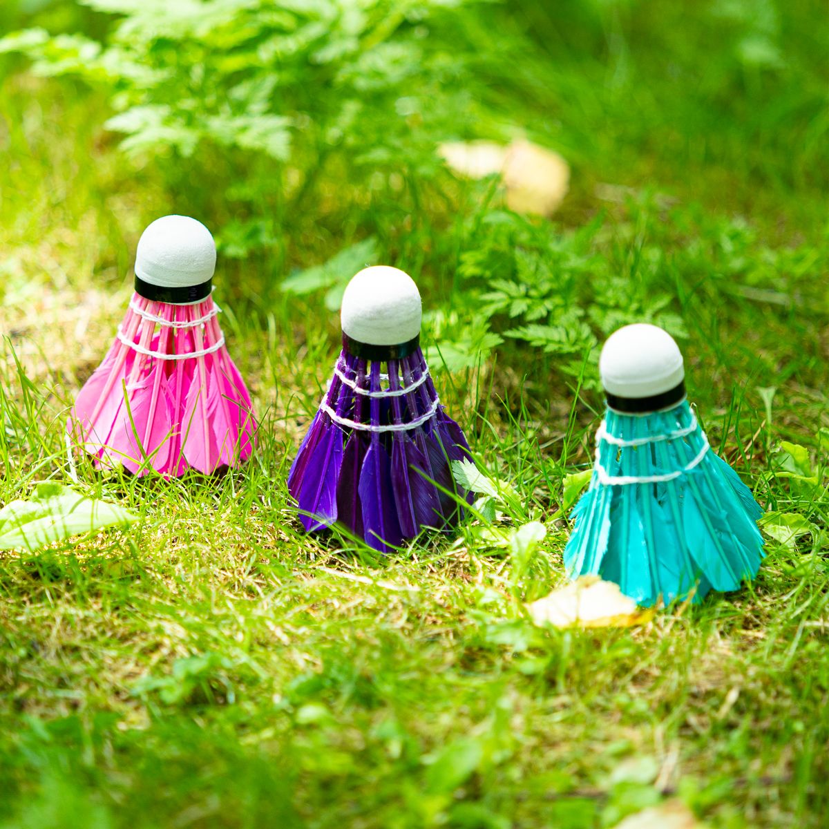 Feather Shuttlecocks, Multicolor, 3 Pack
