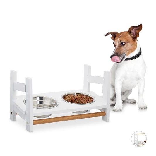 Feeding station with 2 bowls