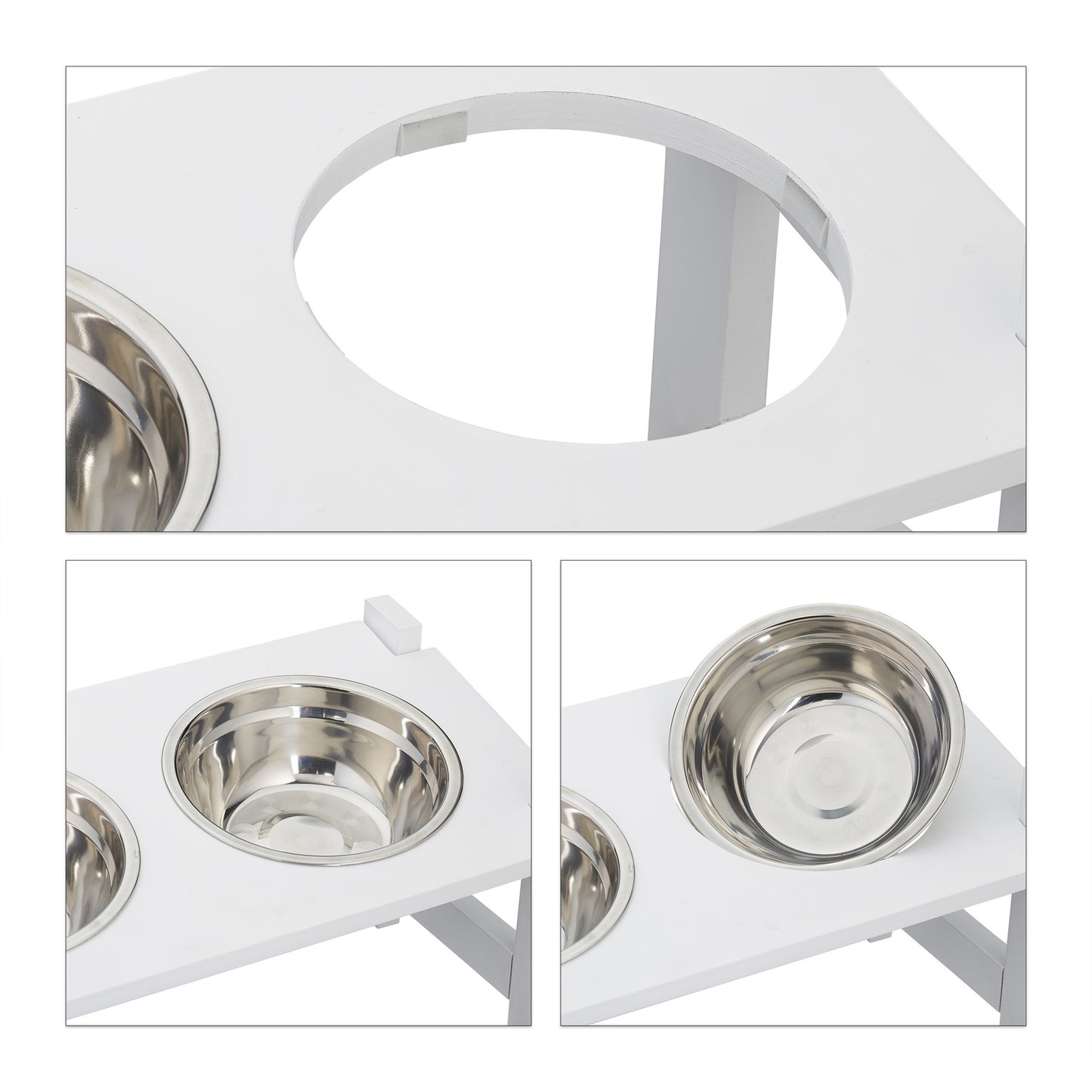 Feeding station with 2 bowls
