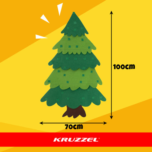 Felt Christmas Tree with LED Lights, 26 Velcro Ornaments