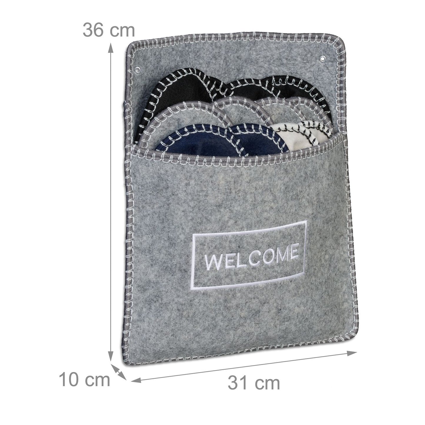Felt Guest Slippers Set, 6 Pairs with Storage Bag