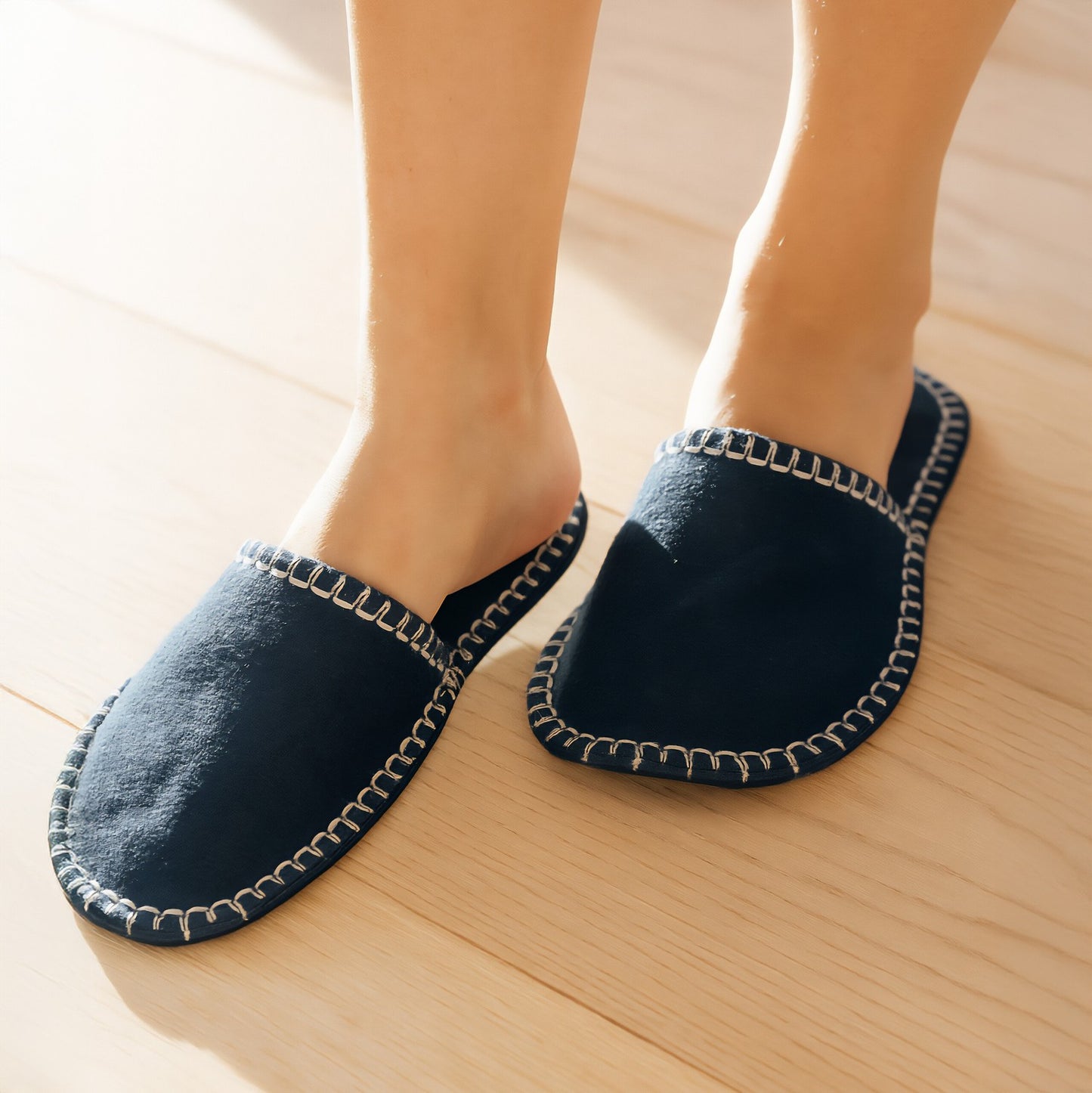 Felt Guest Slippers Set with Bag, Non-Slip Soles