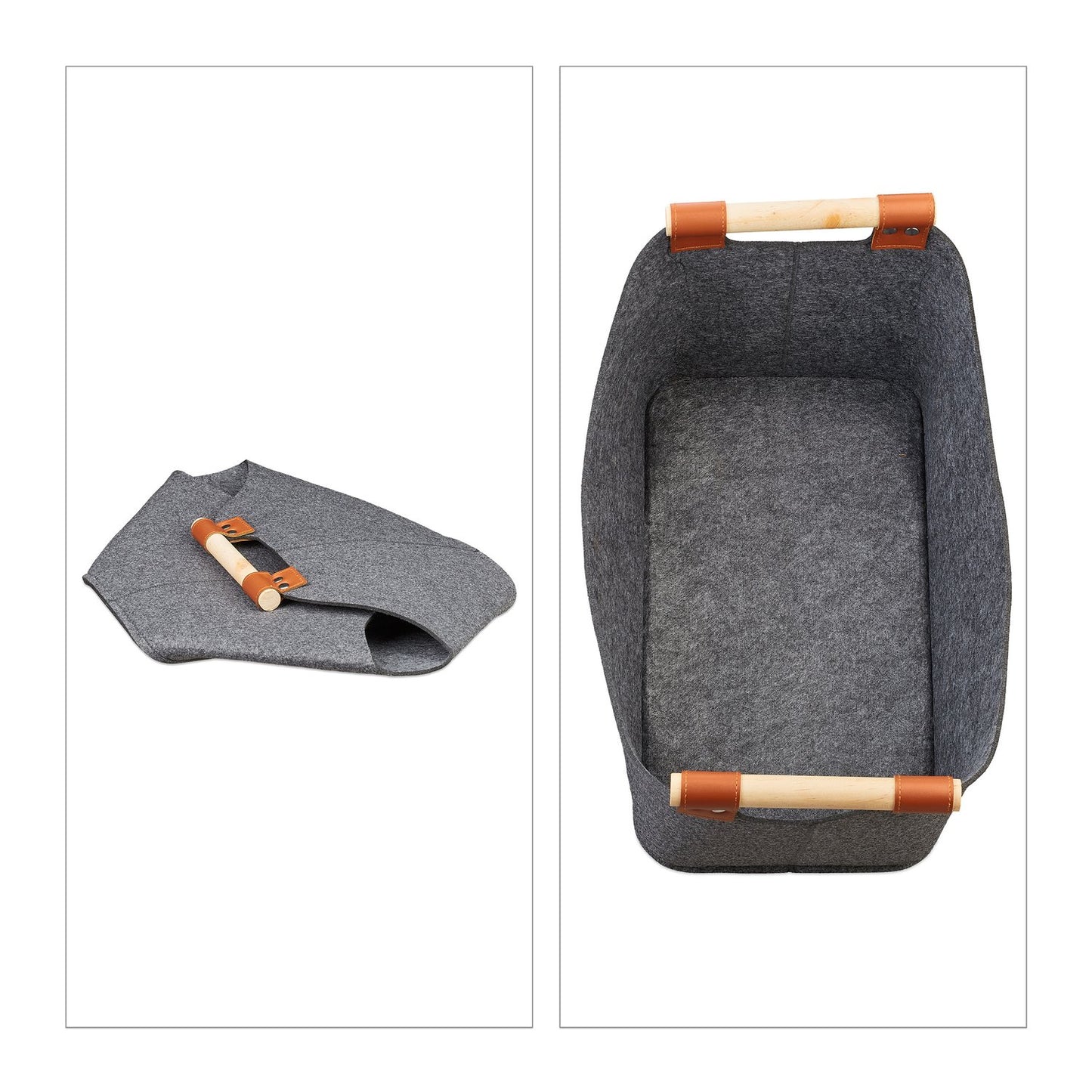 Felt bag with wooden handles