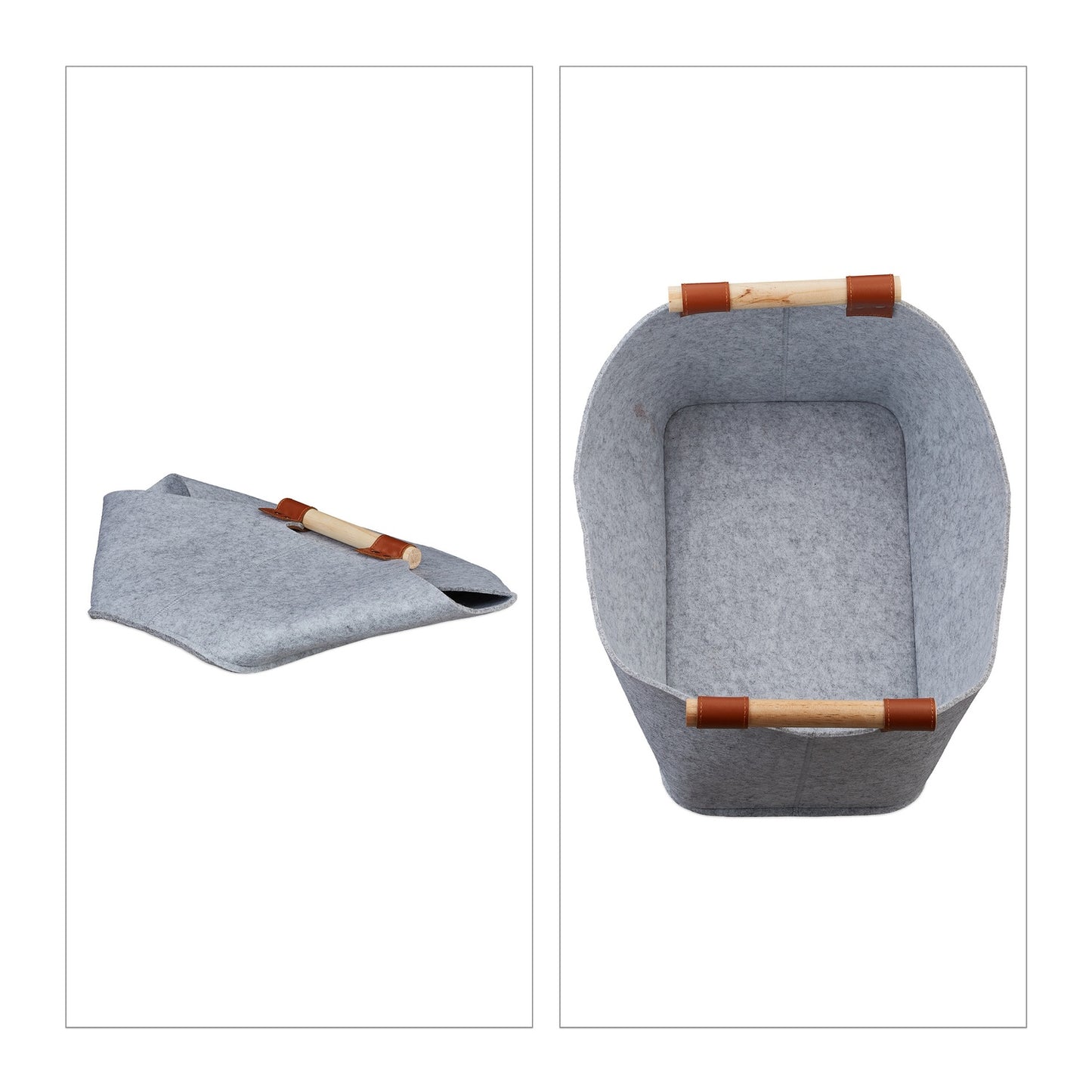 Felt bag with wooden handles
