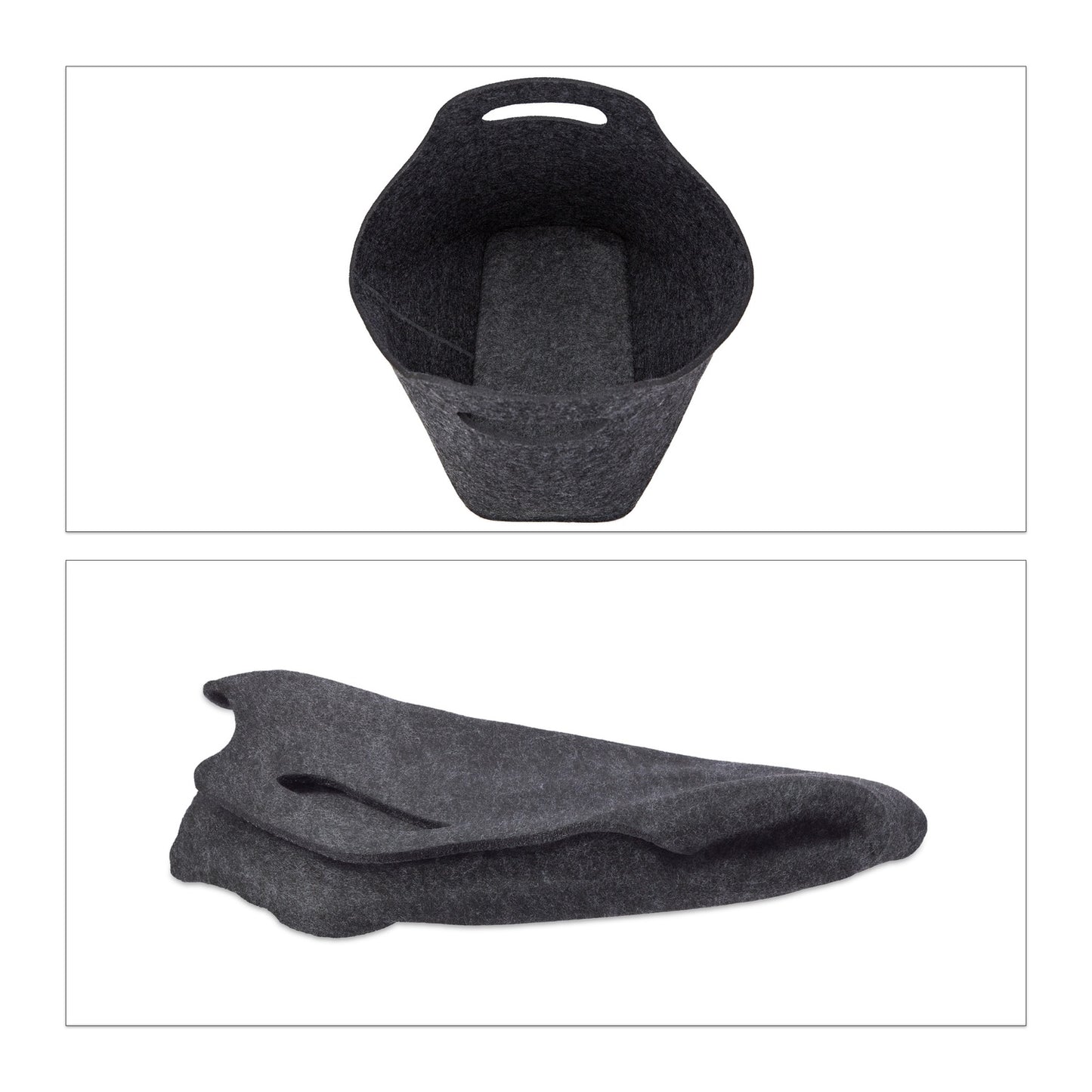 Felt basket with handle