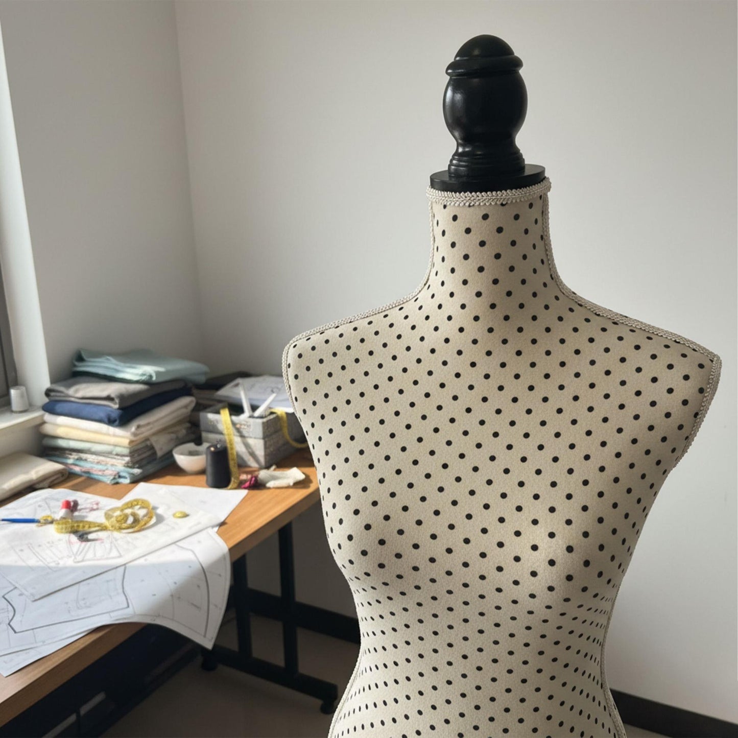 Female Dress Form, Adjustable, Size 36/38, Dotted Cover