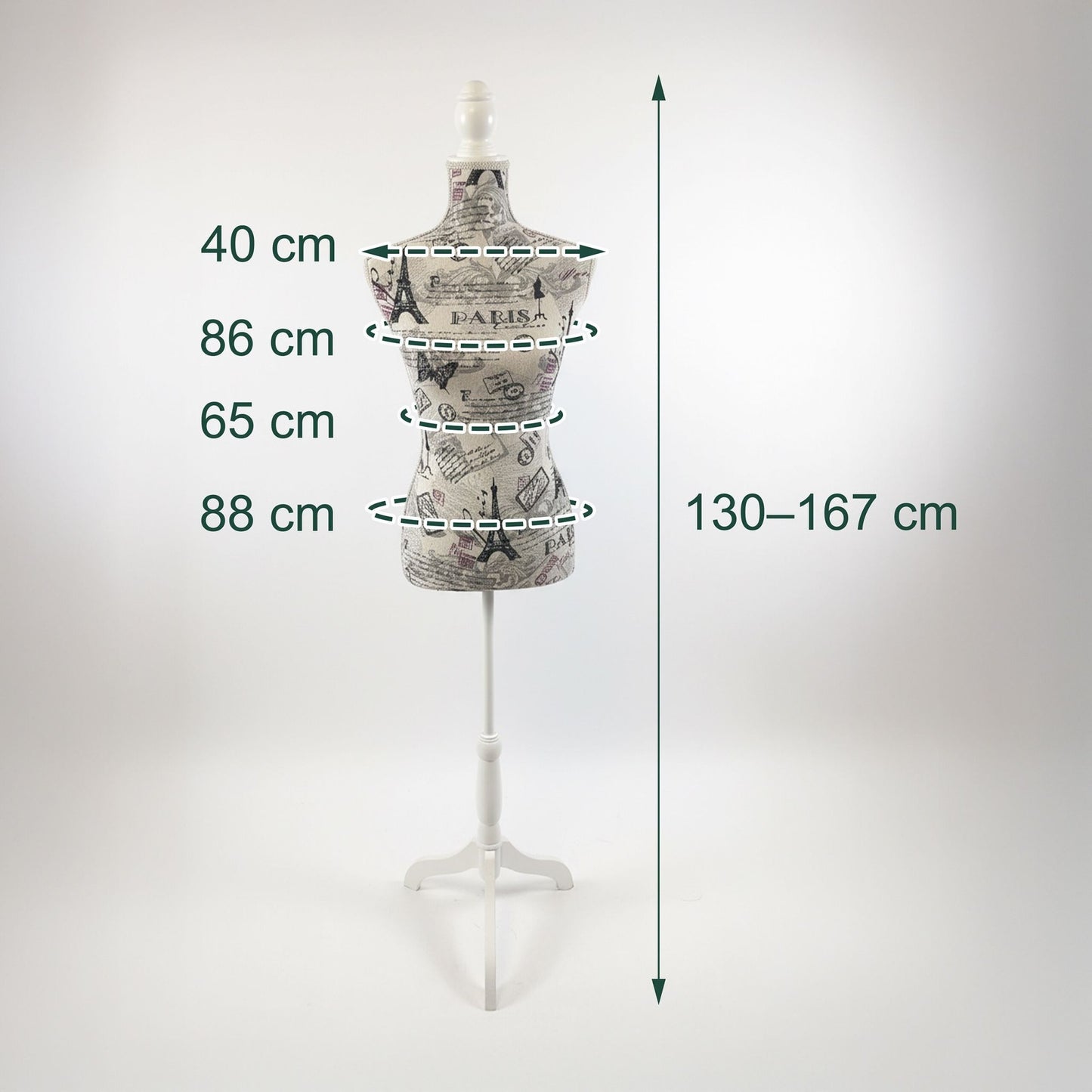 Female Dress Form, Adjustable Stand, Size 36/38