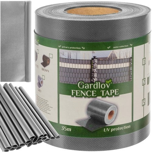 Fencing tape 19cmx35m 630g/m2 gray 23704