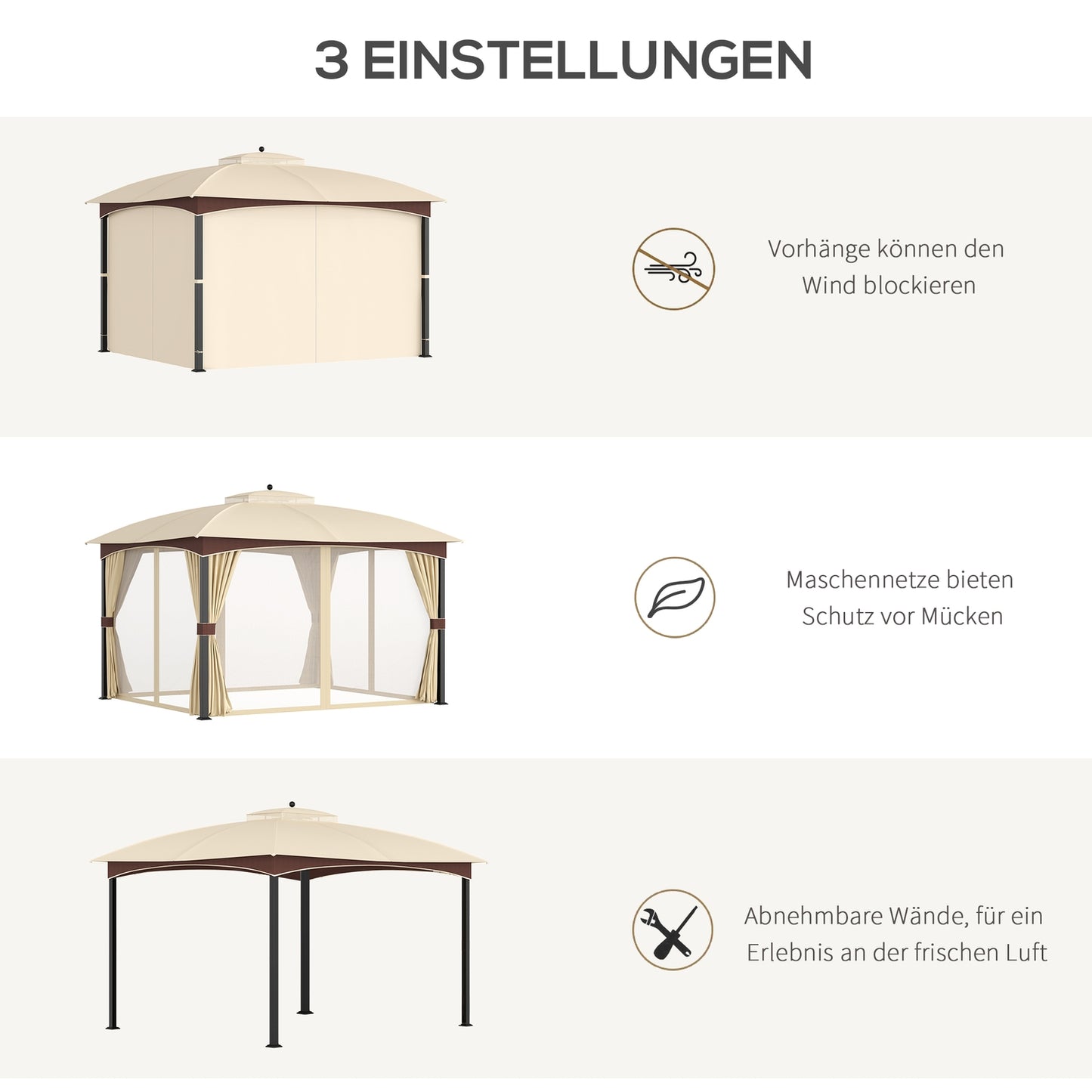 Party tent outdoors 3x4M with mosquito net roof