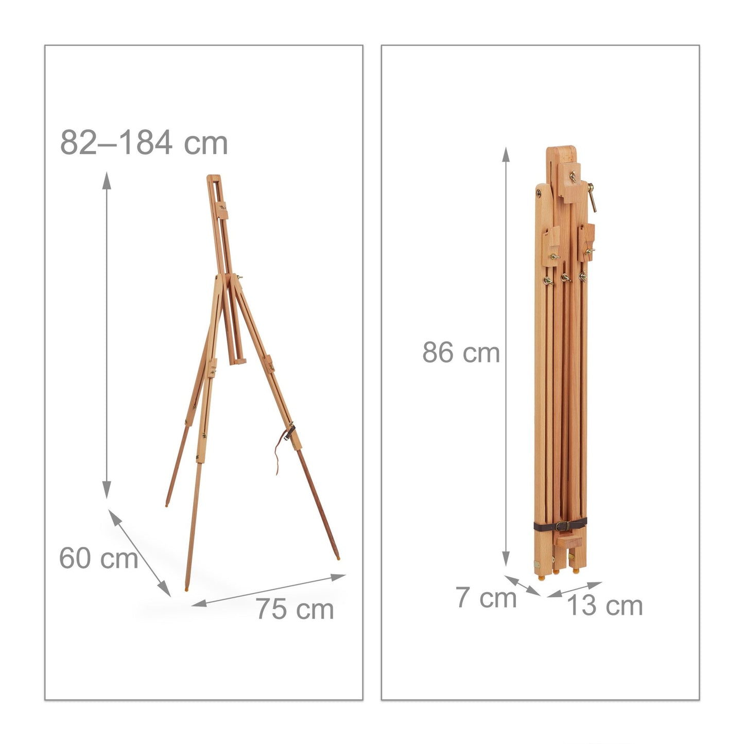 Field easel made of beech wood