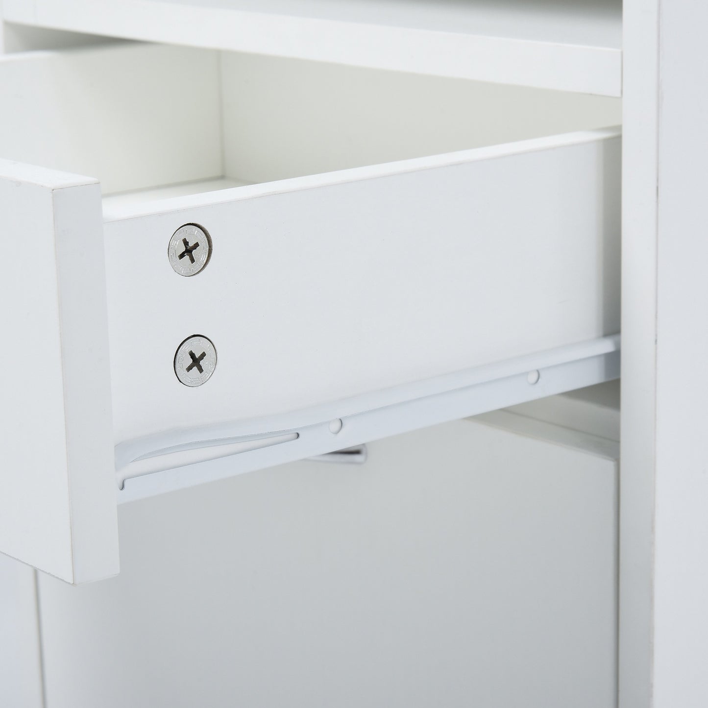 White filing cabinet with drawers & wheels - 40 x 35 x 60 cm