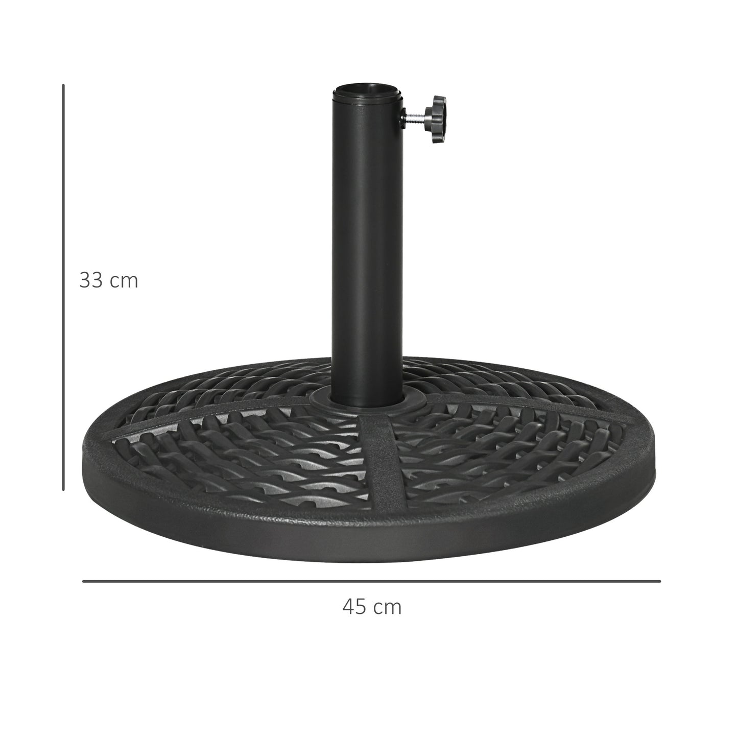 Fillable Umbrella Base, Rattan Style, Fits 38-48mm Poles