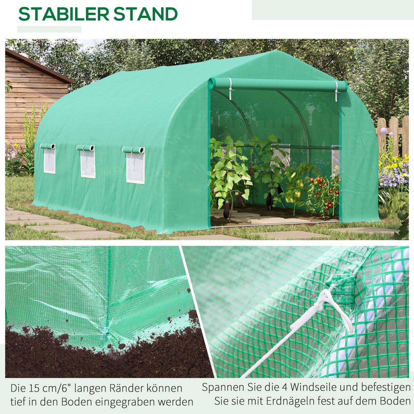 Greenhouse Cold frame, Gable roof, 450×300×205 cm
