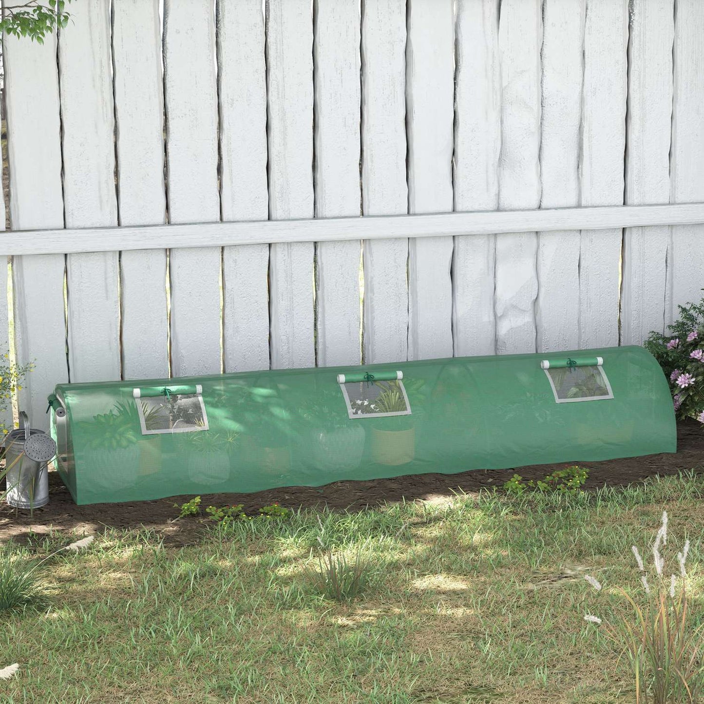 Mini tunnel greenhouse, UV resistant PE film, mesh window