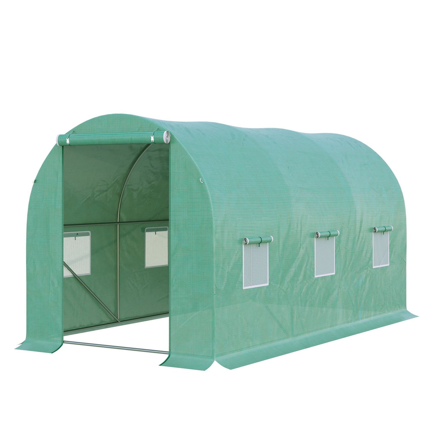 Greenhouse tunnel with 6 mesh windows - 395x195x190 cm