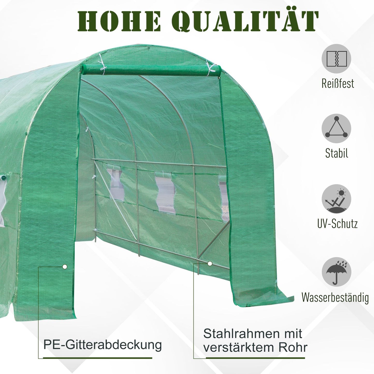 Green plant tunnel with window, 445x190x200 cm