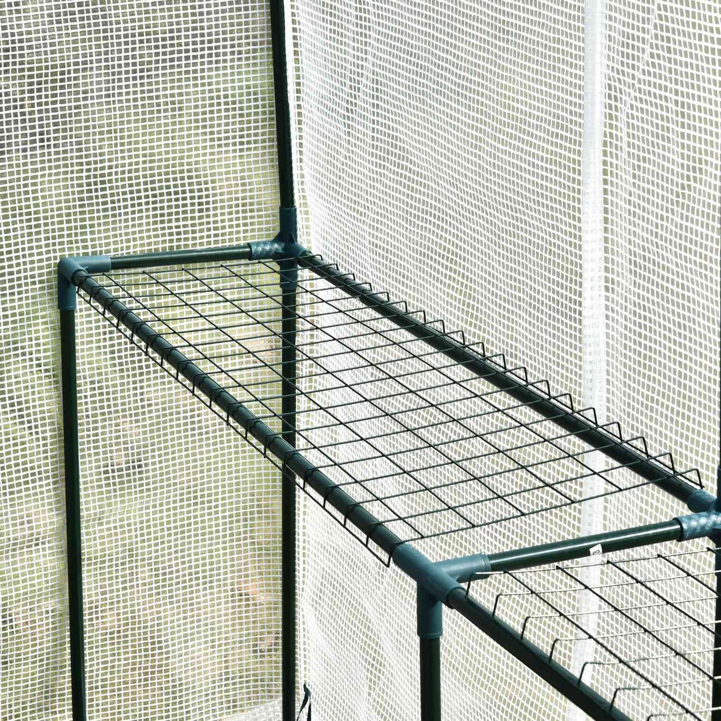 Walk-in greenhouse with 4 shelves, PE cover, 120x186x190 cm