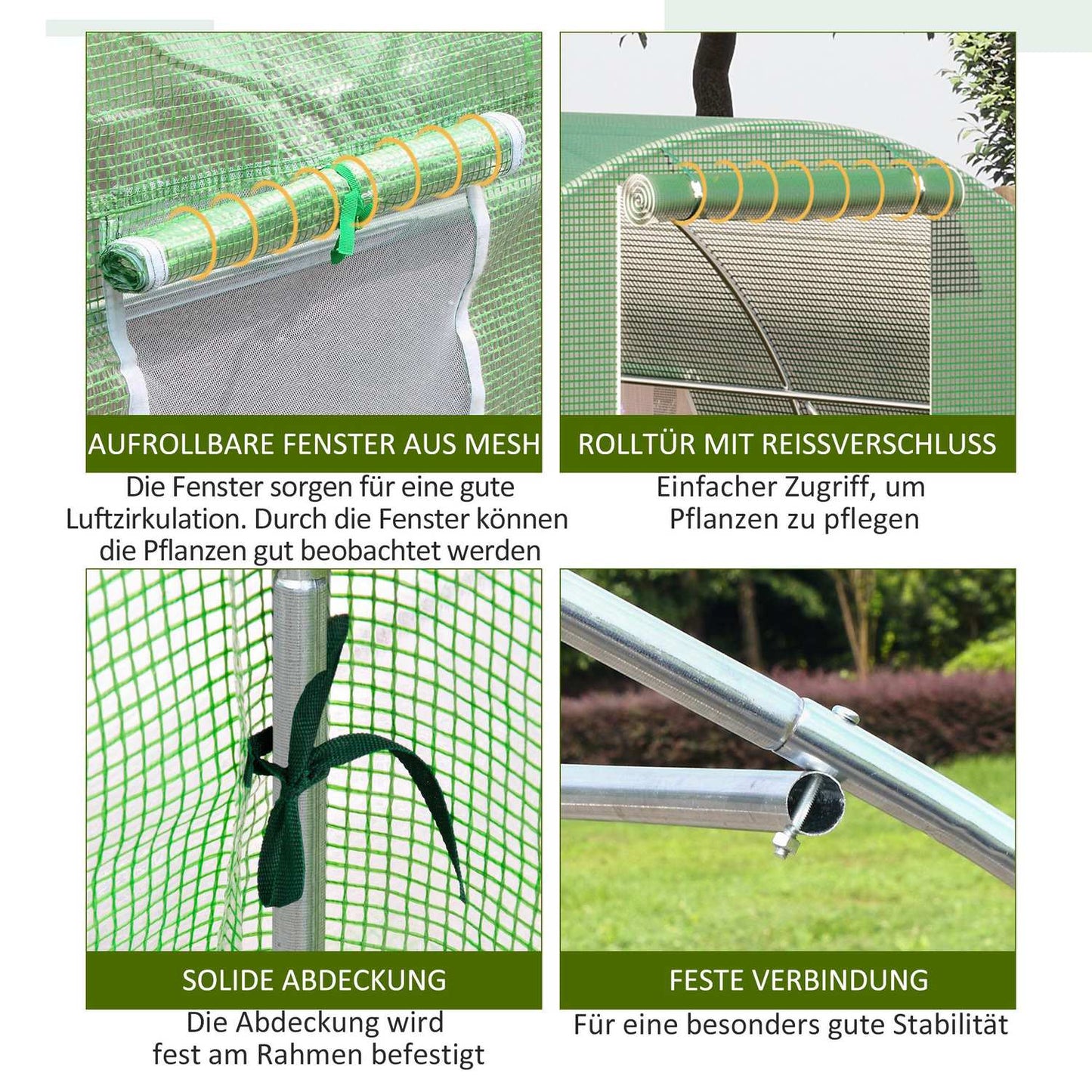Walk-In Film Greenhouse 6x3m, Frost protection, Steel frame