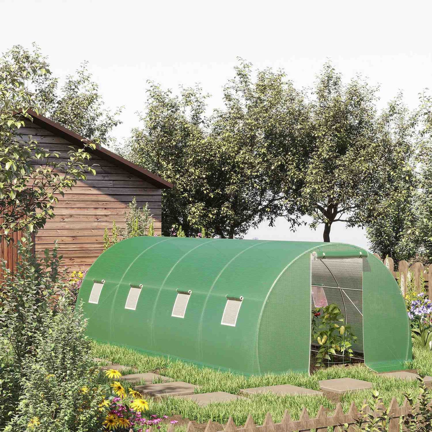 Walk-In Film Greenhouse 6x3m, Frost protection, Steel frame