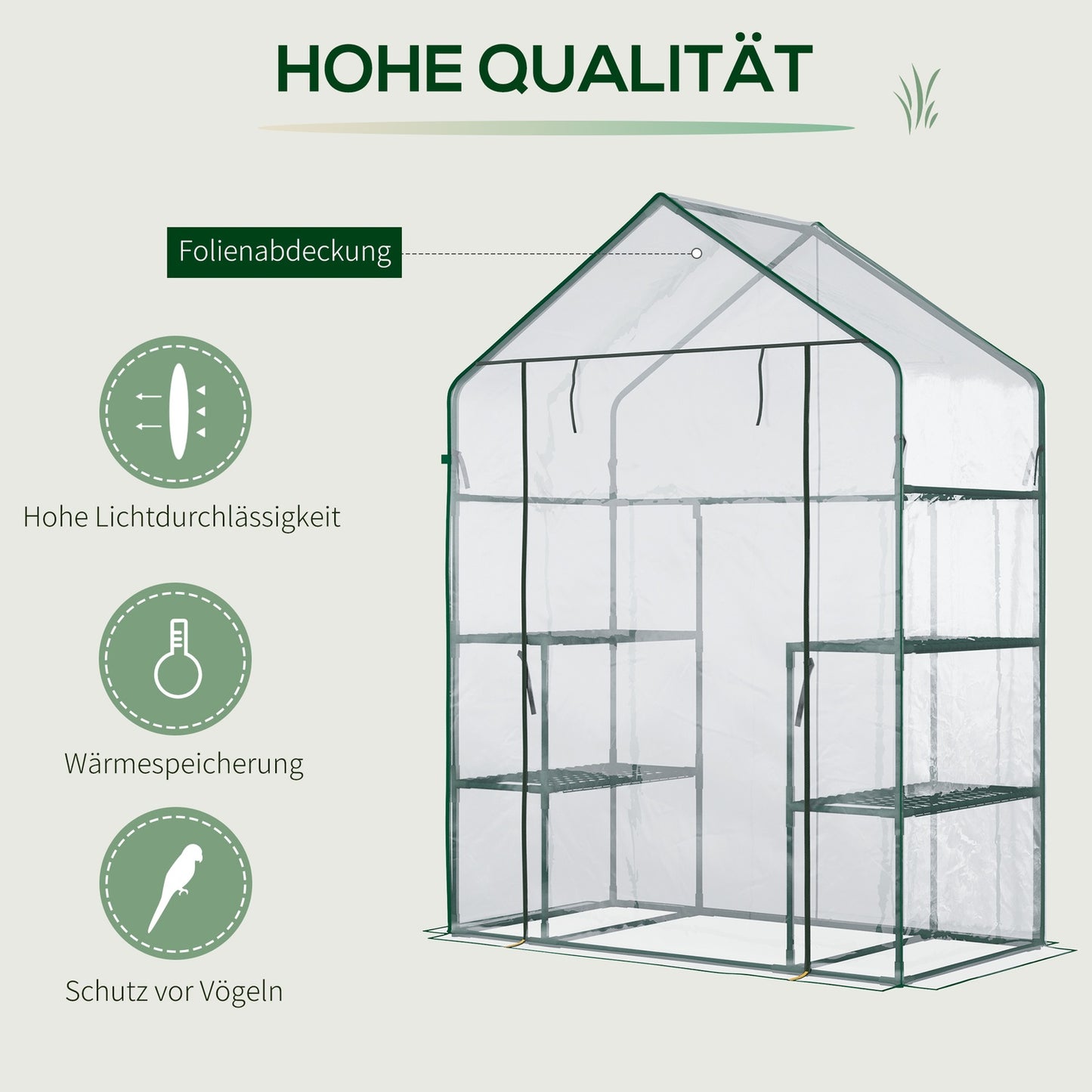 Walk-In tomato greenhouse, 6 shelves, 142x73x195cm