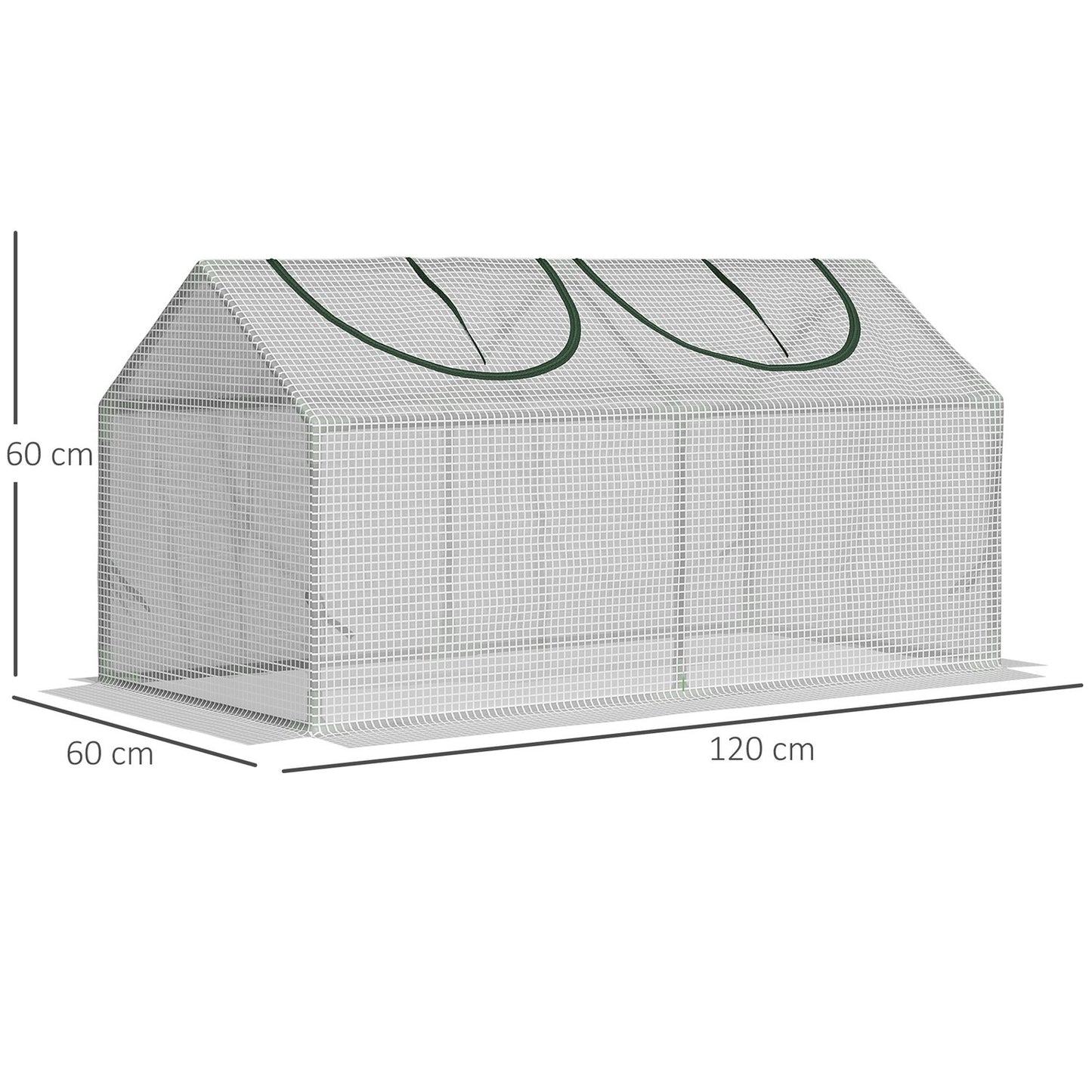 Greenhouse with window - 120x60x60 cm, White PE Cold frame