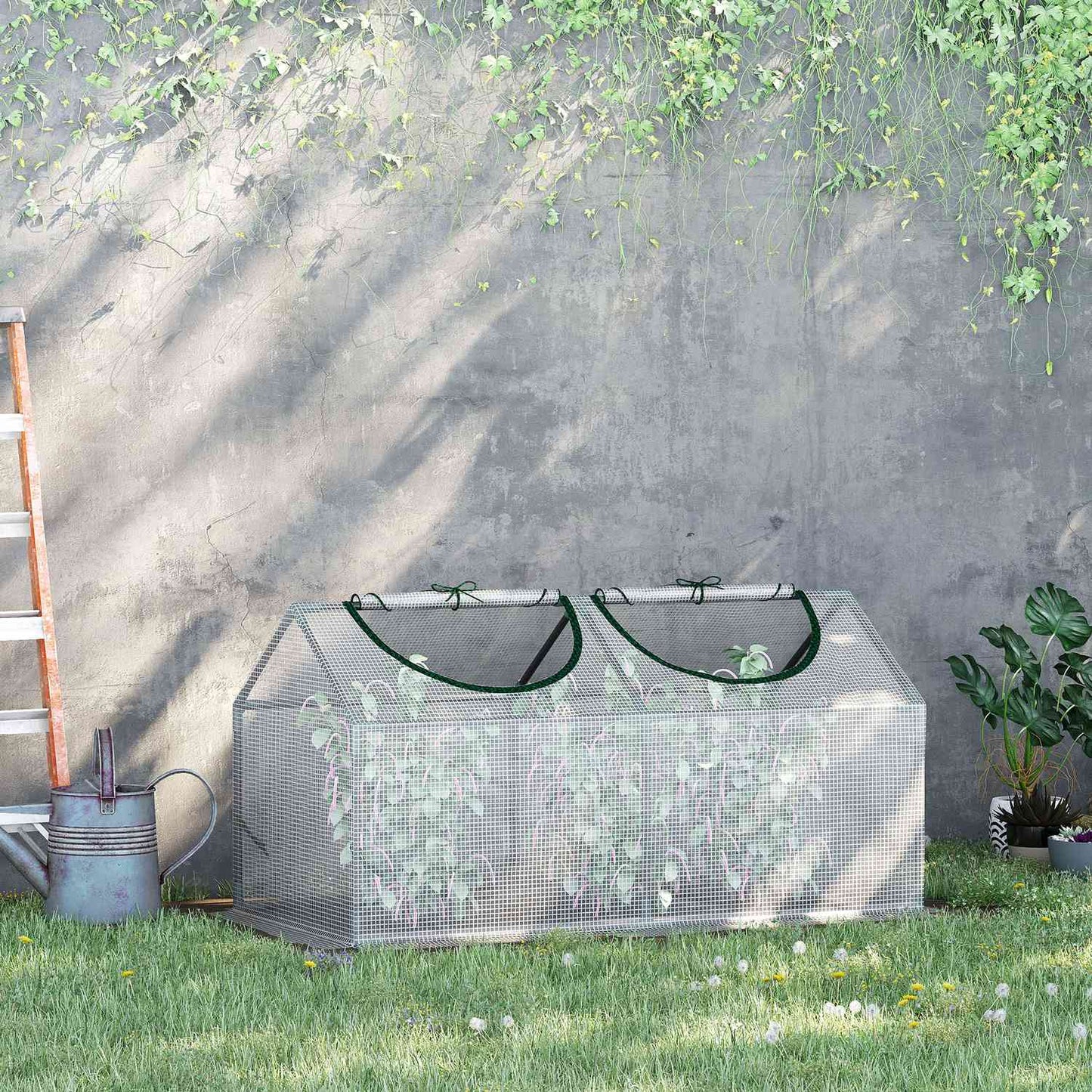 Greenhouse with window - 120x60x60 cm, White PE Cold frame