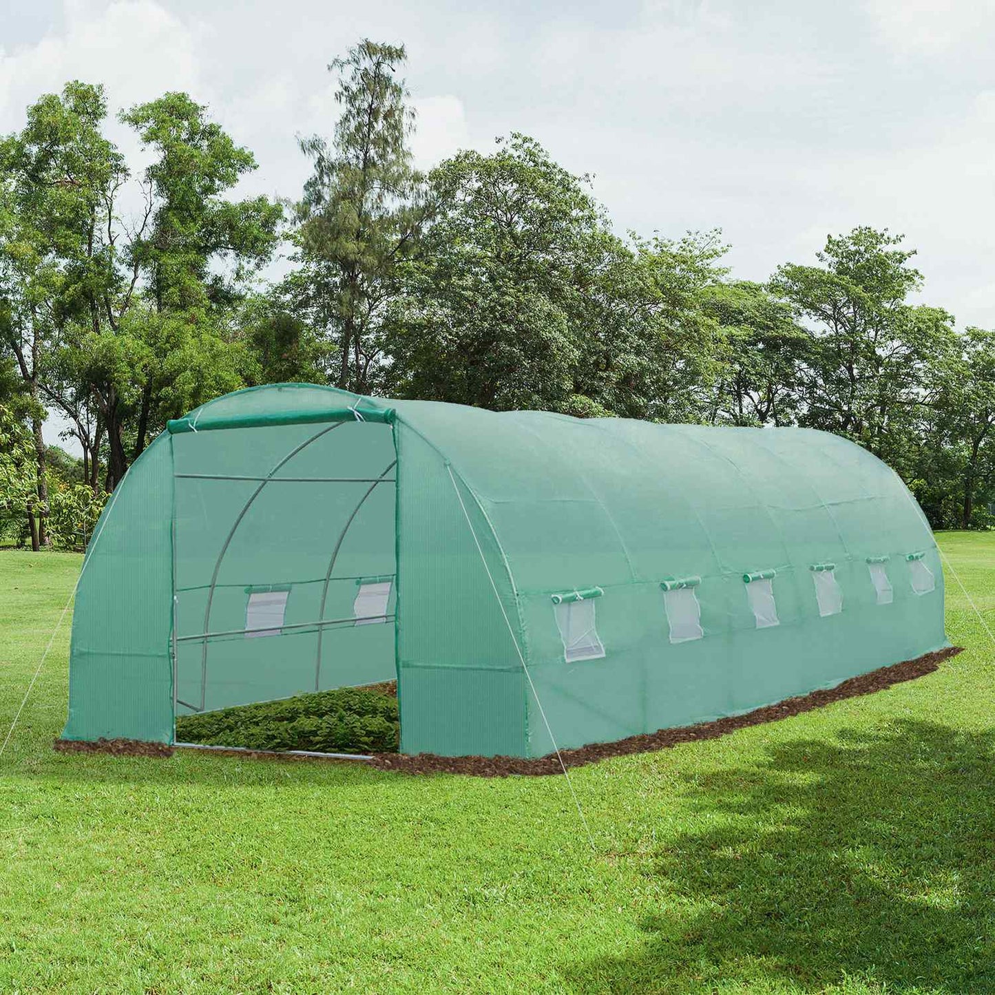 Greenhouse film for tomatoes, 800x300x200cm, with window