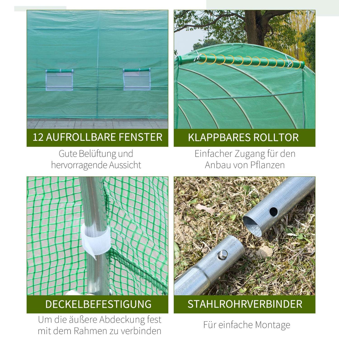 Greenhouse film for tomatoes, 800x300x200cm, with window