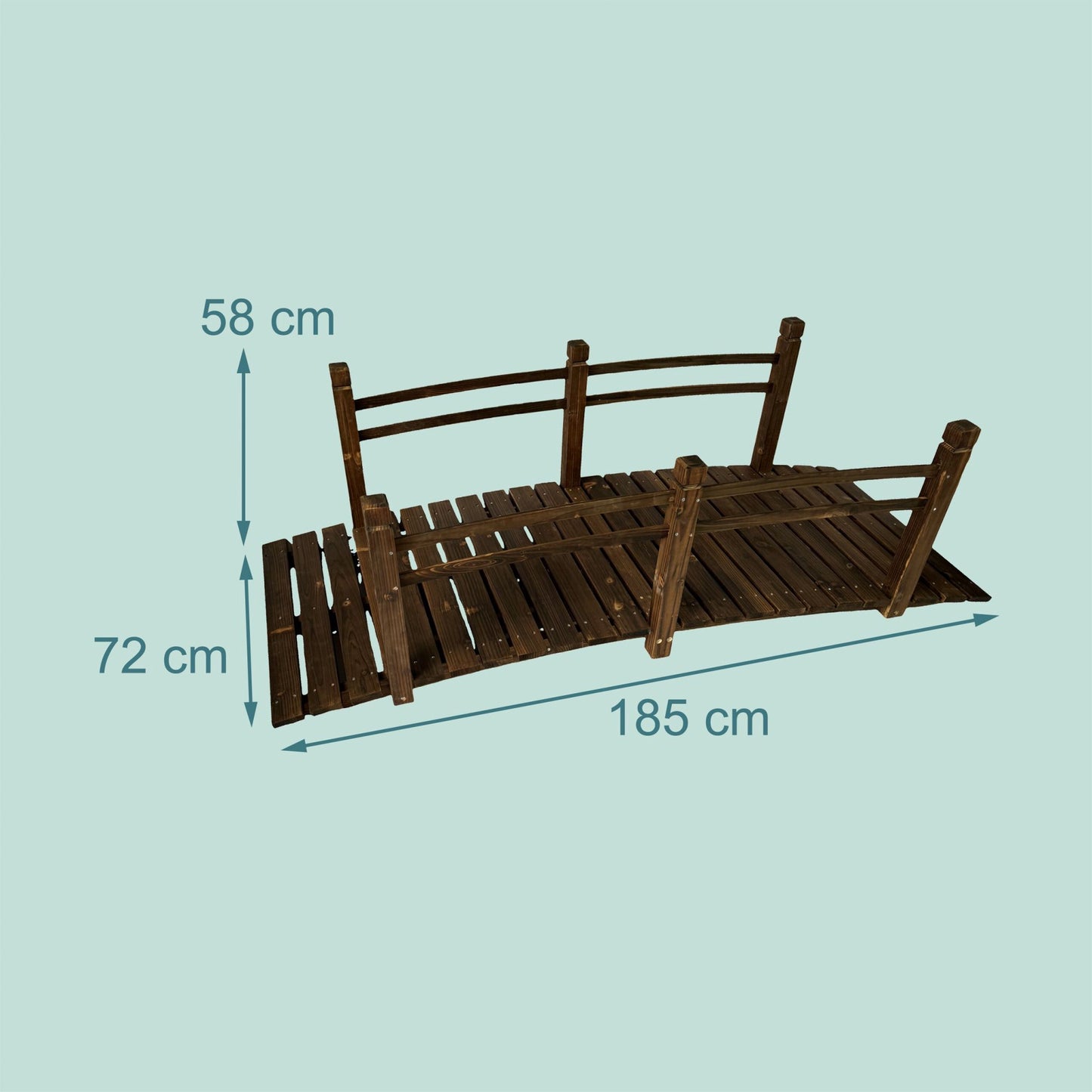 Fir Garden Bridge – Arched Wooden Pond Feature