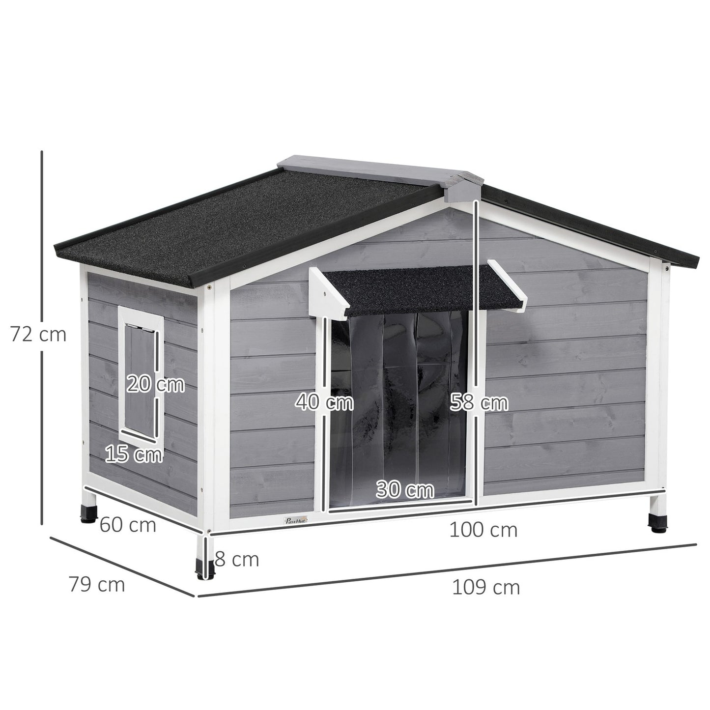 Fir Wood Dog House, weather resistant with removable floor