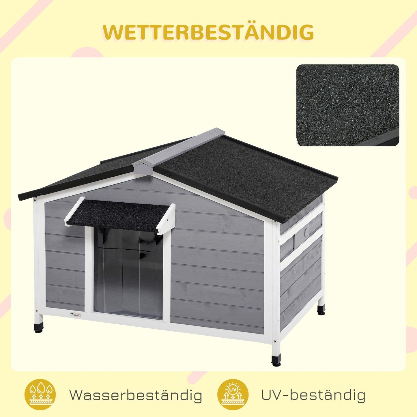 Fir Wood Dog House, weather resistant with removable floor