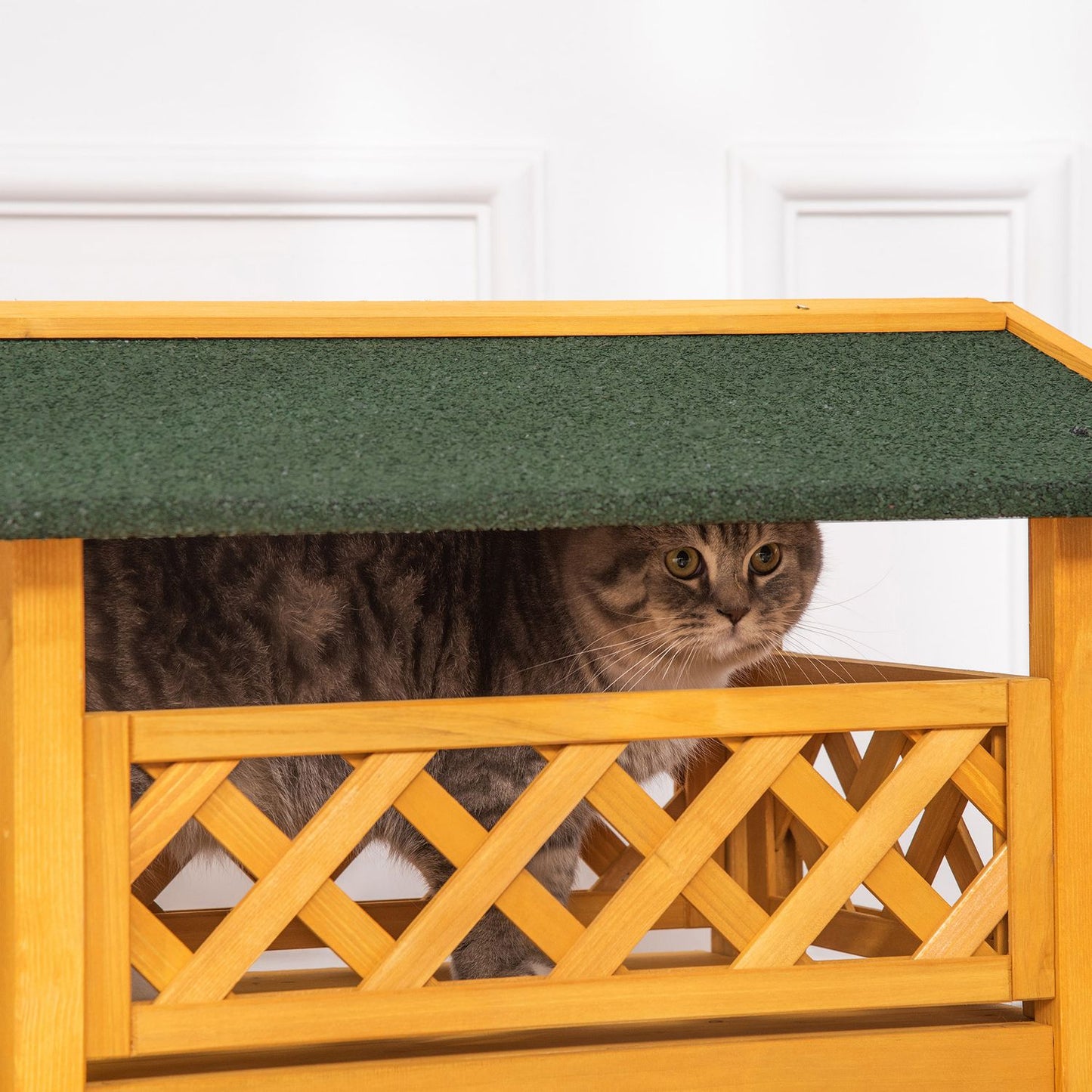 Heat-insulated fir wood Small animal house, weatherproof