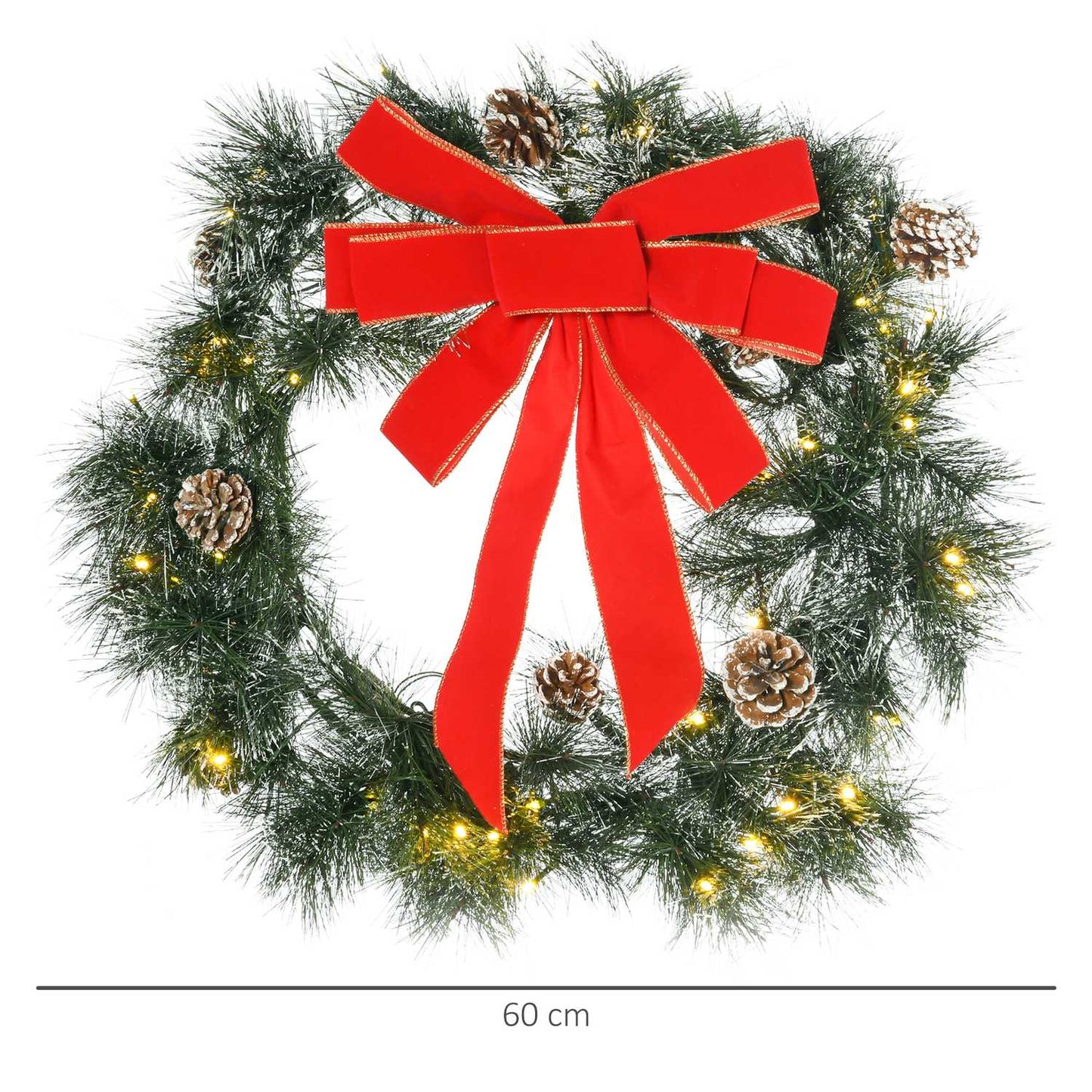 Christmas tree wreath, 60cm, green, hanging eyelet
