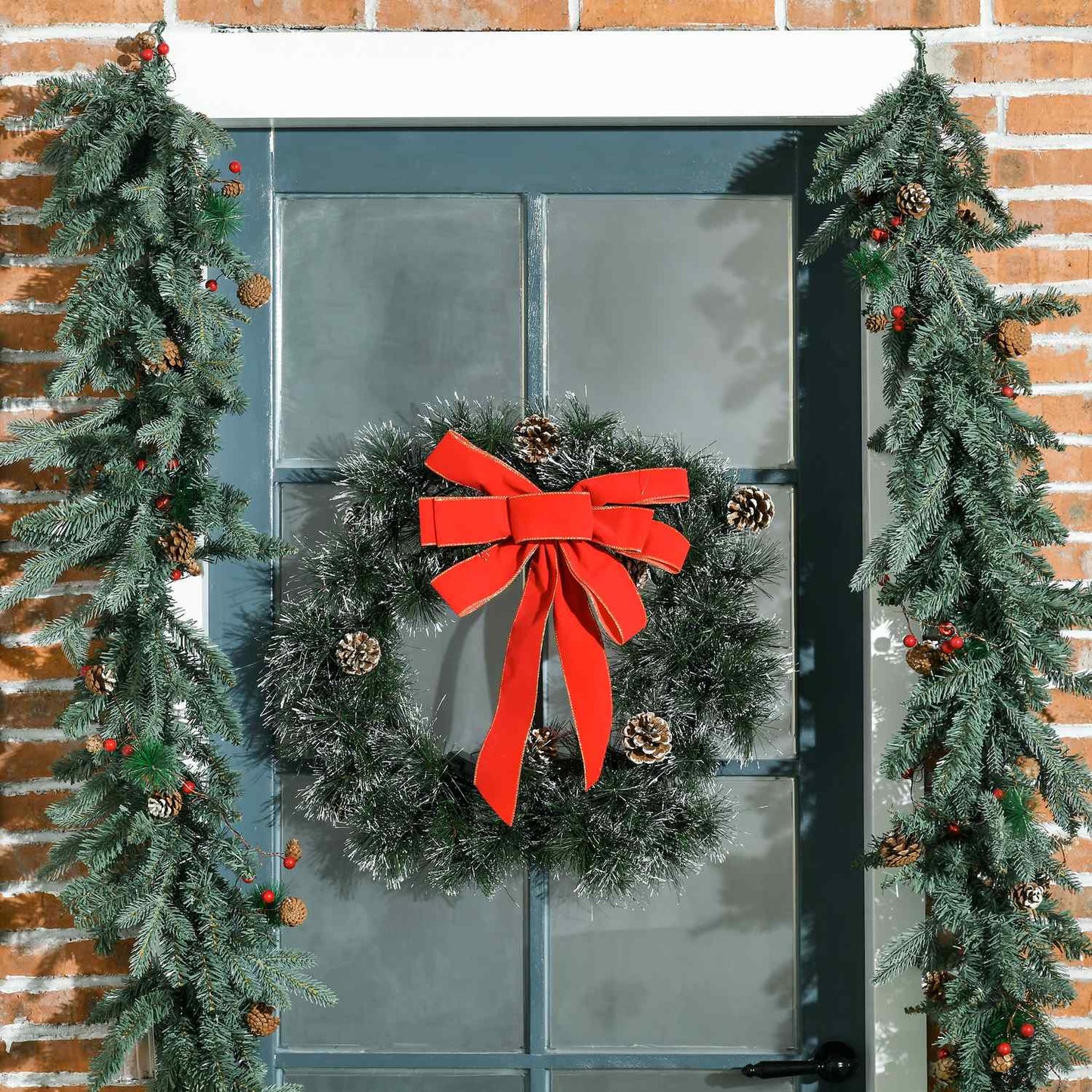 Christmas tree wreath, 60cm, green, hanging eyelet