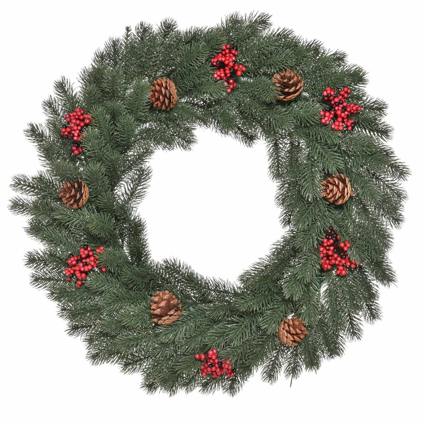 Christmas tree door wreath - 60 cm, green with hanging loop