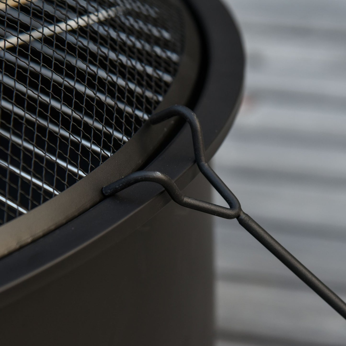 Fire Pit & BBQ Grill with spark guard, black Ø76 cm