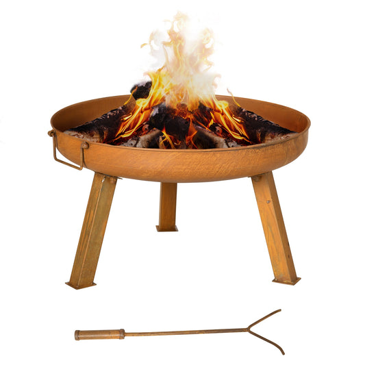 Iron Garden Fire Bowl - Rust finish, 71x60x36cm, including poker