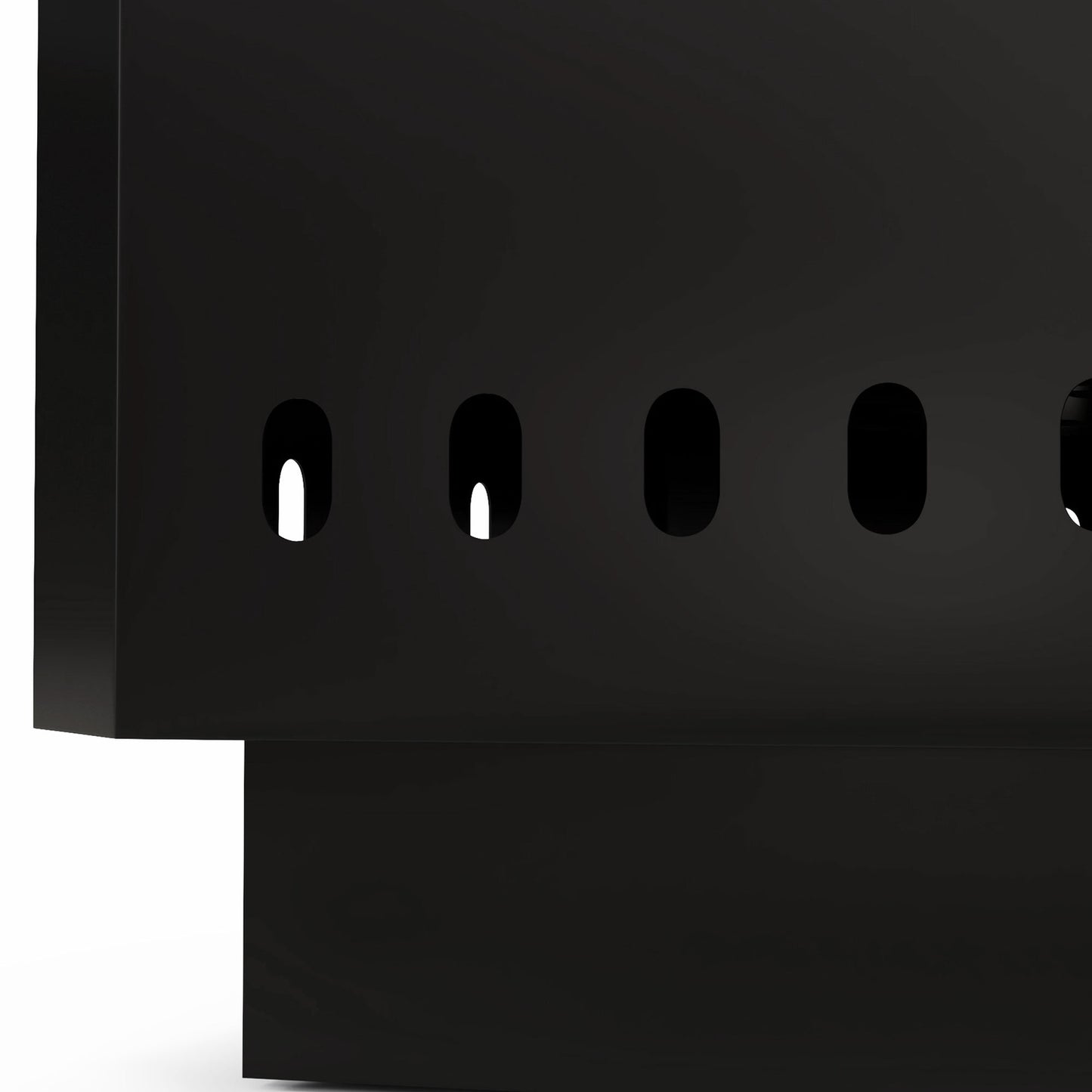 Smokeless square fireplace, black metal, with poker tool