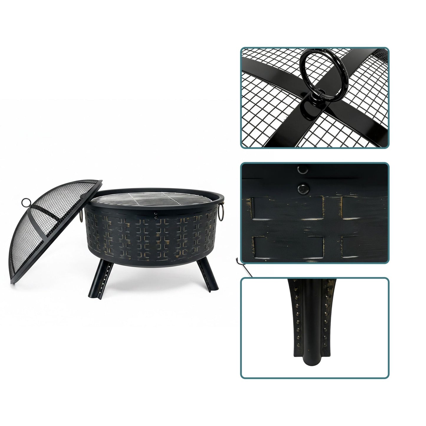 Fire Bowl with Grill Grate – Outdoor Cooking & Safety