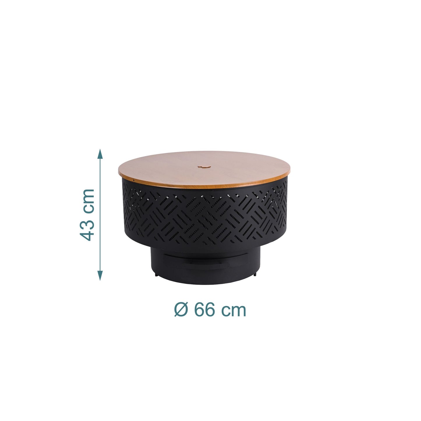 Fire Bowl with Lid & Grill – Black, Garden Use