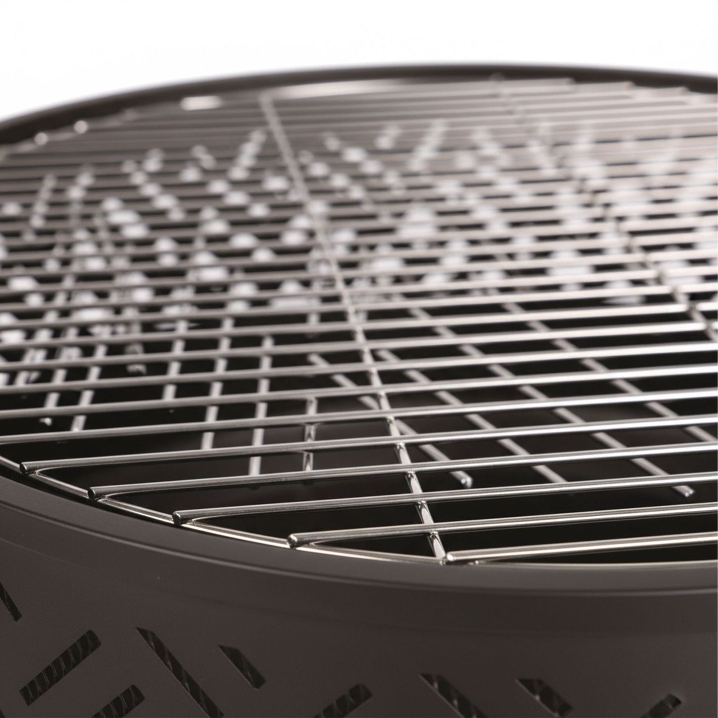 Fire Bowl with Lid & Grill – Black, Garden Use